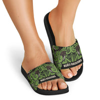 Aotearoa Iwi Ngati Raukawa Slide Sandals Maori Wharenui House Tribal Pattern LT9 - Polynesian Pride