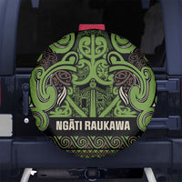 Aotearoa Iwi Ngati Raukawa Spare Tire Cover Maori Wharenui House Tribal Pattern LT9 No hole Olive green - Polynesian Pride
