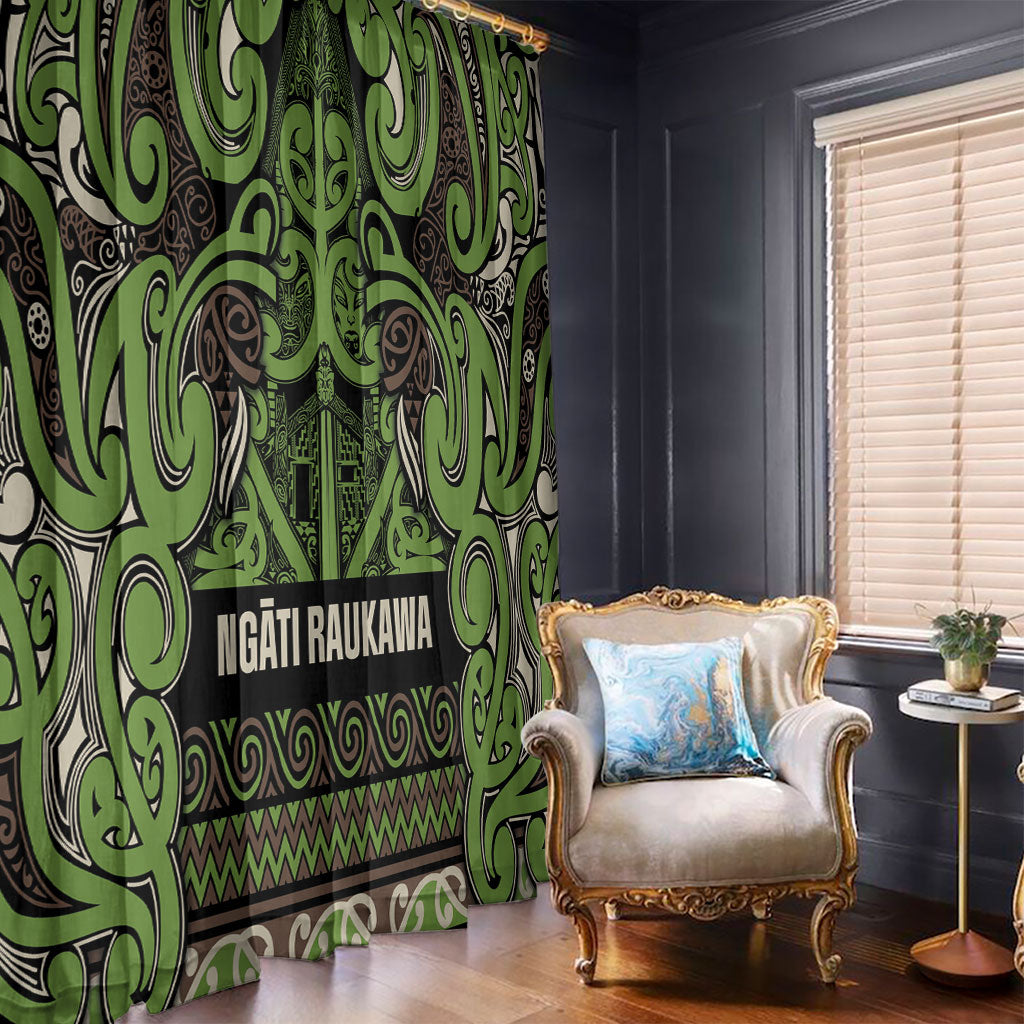 Aotearoa Iwi Ngati Raukawa Window Curtain Maori Wharenui House Tribal Pattern LT9 - Polynesian Pride