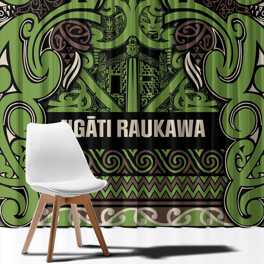 Aotearoa Iwi Ngati Raukawa Window Curtain Maori Wharenui House Tribal Pattern LT9 - Polynesian Pride