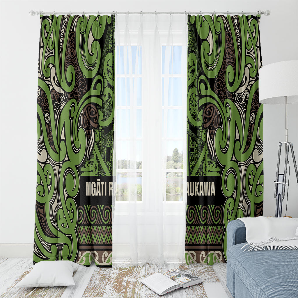 Aotearoa Iwi Ngati Raukawa Window Curtain Maori Wharenui House Tribal Pattern LT9 - Polynesian Pride