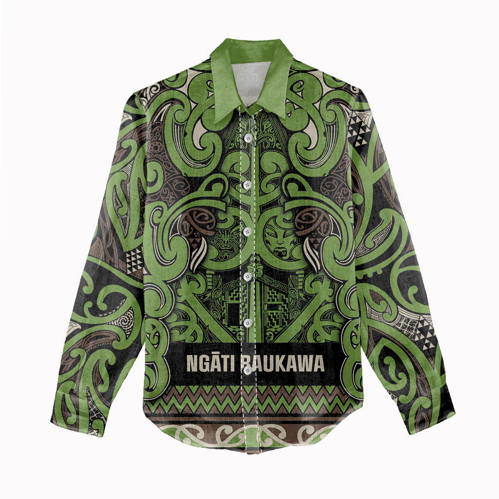 Aotearoa Iwi Ngati Raukawa Women Casual Shirt Maori Wharenui House Tribal Pattern LT9 - Polynesian Pride