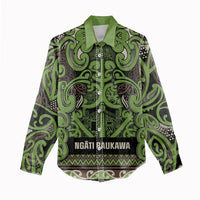 Aotearoa Iwi Ngati Raukawa Women Casual Shirt Maori Wharenui House Tribal Pattern LT9 - Polynesian Pride