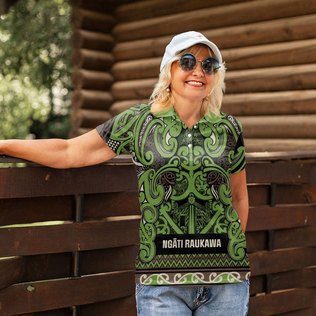 Aotearoa Iwi Ngati Raukawa Women Polo Shirt Maori Wharenui House Tribal Pattern LT9 - Polynesian Pride