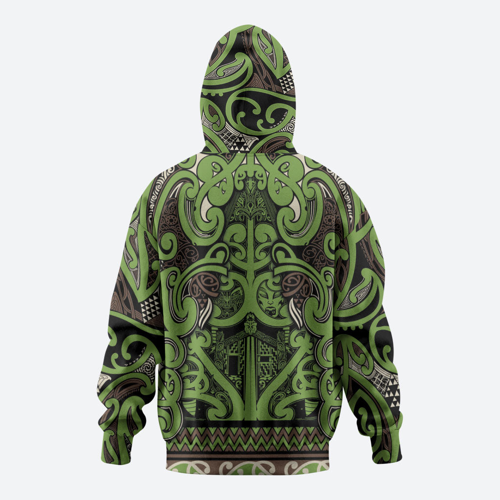 Aotearoa Iwi Ngati Raukawa Zip Hoodie Maori Wharenui House Tribal Pattern LT9 - Polynesian Pride