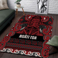 Aotearoa Iwi Ngati Toa Area Rug Maori Wharenui House Tribal Pattern LT9 Dark Red - Polynesian Pride