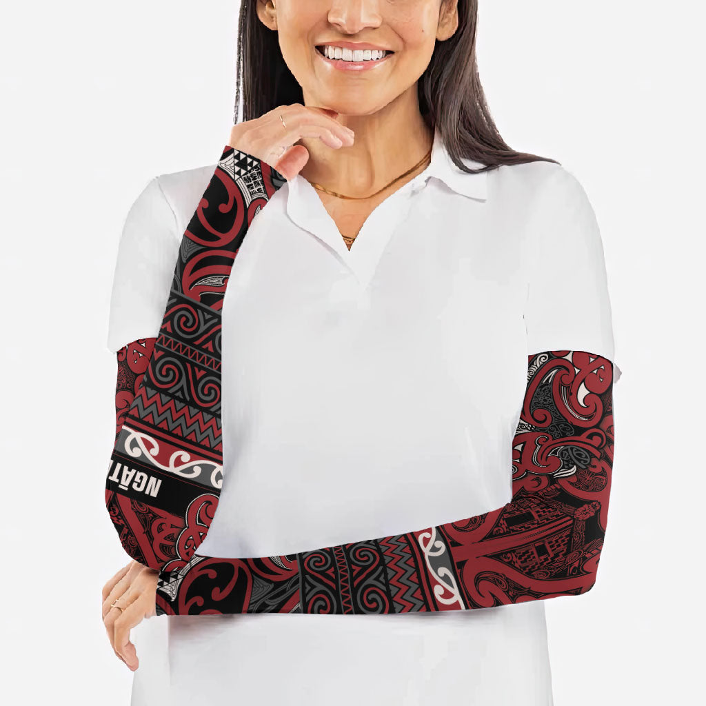 Aotearoa Iwi Ngati Toa Arm Sleeves Maori Wharenui House Tribal Pattern LT9 - Polynesian Pride