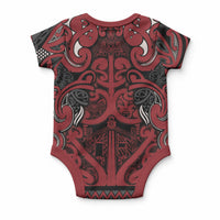 Aotearoa Iwi Ngati Toa Baby Onesie Maori Wharenui House Tribal Pattern