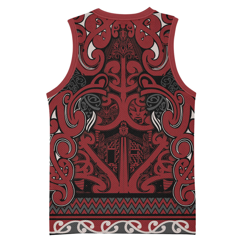 Aotearoa Iwi Ngati Toa Basketball Jersey Maori Wharenui House Tribal Pattern LT9 - Polynesian Pride