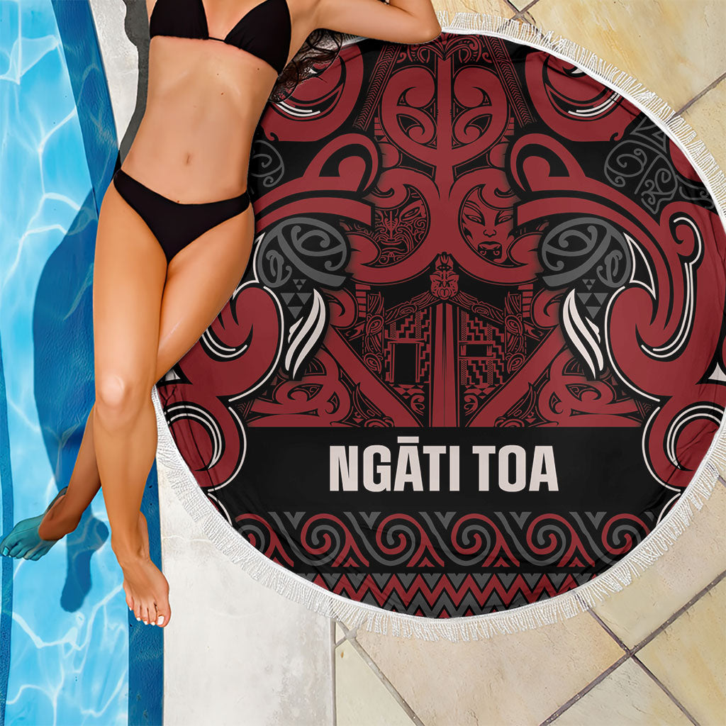 Aotearoa Iwi Ngati Toa Beach Blanket Maori Wharenui House Tribal Pattern LT9 - Polynesian Pride
