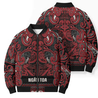 Aotearoa Iwi Ngati Toa Bomber Puffer Jacket Maori Wharenui House Tribal Pattern LT9 - Polynesian Pride