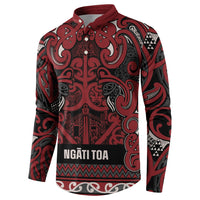 Aotearoa Iwi Ngati Toa Button Sweatshirt Maori Wharenui House Tribal Pattern LT9 - Polynesian Pride