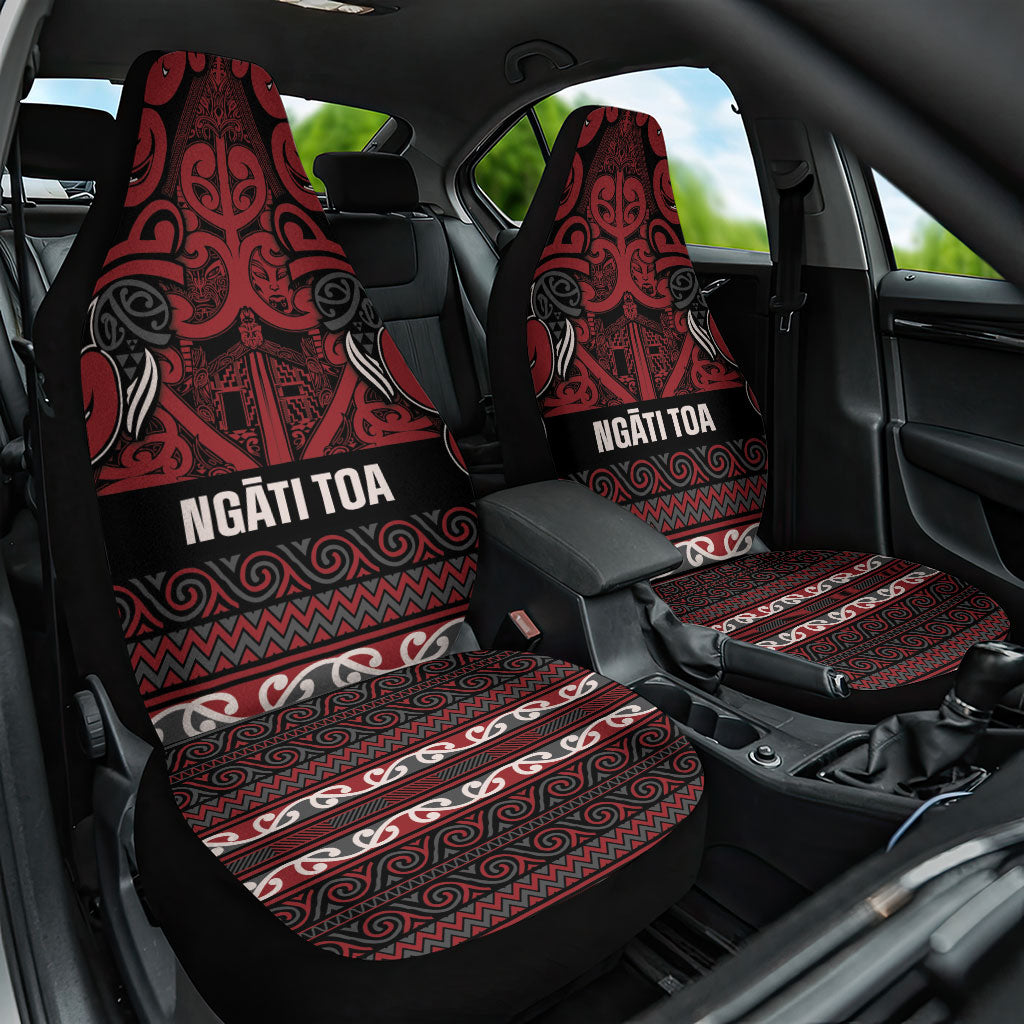 Aotearoa Iwi Ngati Toa Car Seat Cover Maori Wharenui House Tribal Pattern LT9 One Size Dark Red - Polynesian Pride