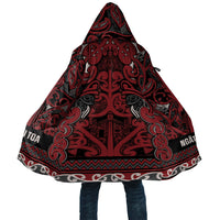 Aotearoa Iwi Ngati Toa Cloak Maori Wharenui House Tribal Pattern LT9 Unisex Dark Red - Polynesian Pride