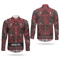Aotearoa Iwi Ngati Toa Couples Matching Tank Maxi Dress and Long Sleeve Button Shirt Maori Wharenui House Tribal Pattern LT9 - Polynesian Pride
