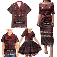 Aotearoa Iwi Ngati Toa Family Matching Puletasi and Hawaiian Shirt Maori Wharenui House Tribal Pattern LT9 - Polynesian Pride