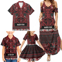 Aotearoa Iwi Ngati Toa Family Matching Summer Maxi Dress and Hawaiian Shirt Maori Wharenui House Tribal Pattern LT9 - Polynesian Pride