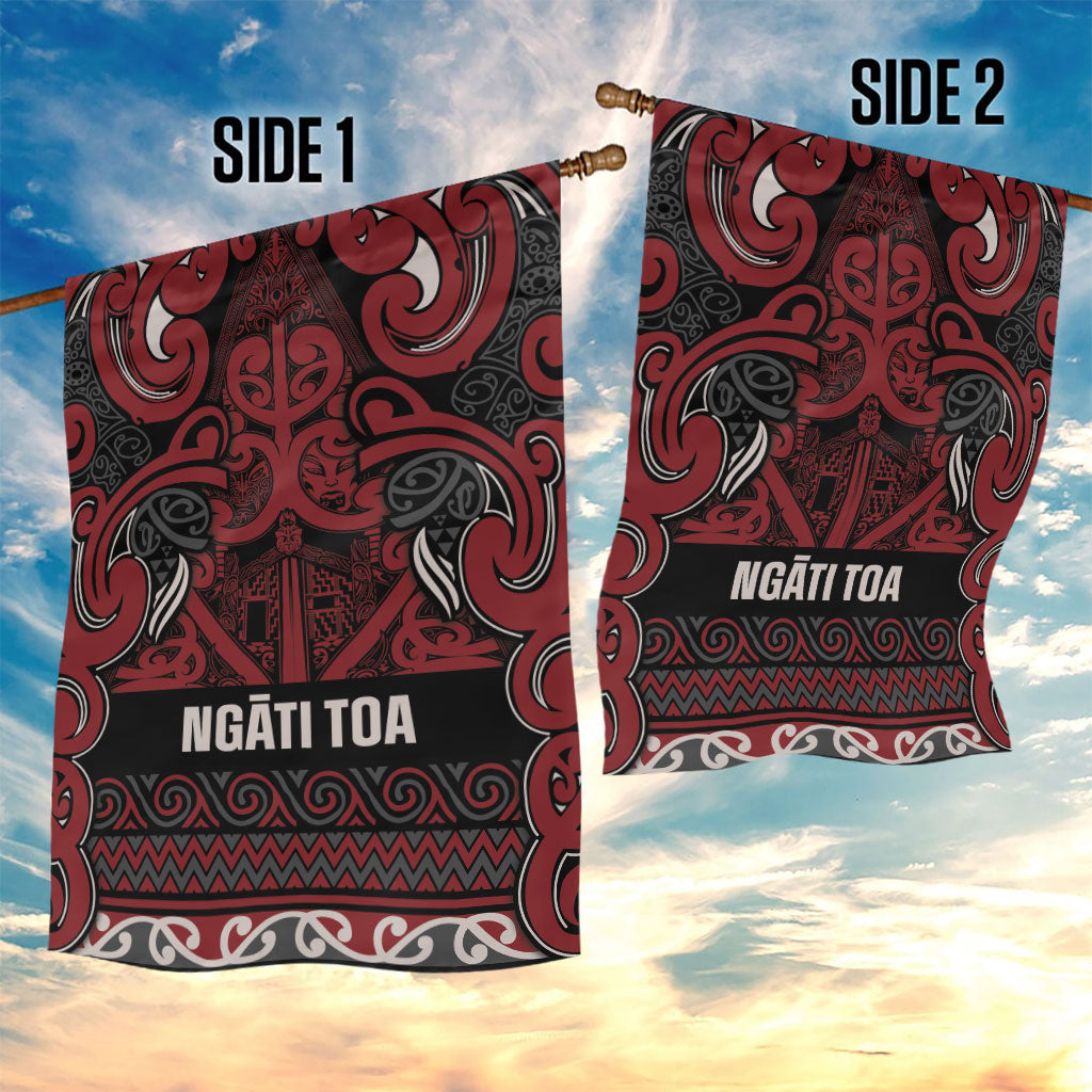 Aotearoa Iwi Ngati Toa Garden Flag Maori Wharenui House Tribal Pattern LT9 - Polynesian Pride