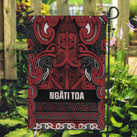 Aotearoa Iwi Ngati Toa Garden Flag Maori Wharenui House Tribal Pattern LT9 Garden Flag Dark Red - Polynesian Pride