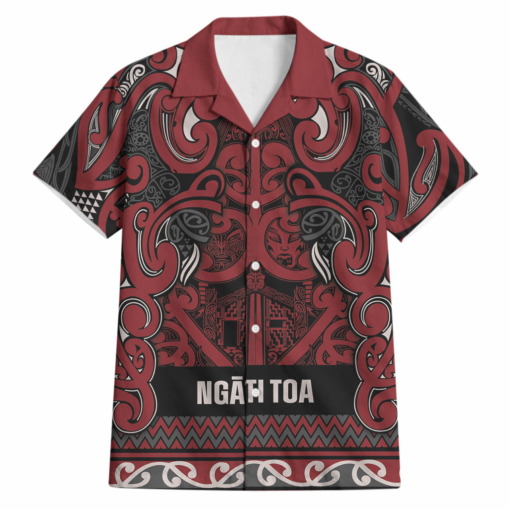Aotearoa Iwi Ngati Toa Hawaiian Shirt Maori Wharenui House Tribal Pattern LT9 Dark Red - Polynesian Pride
