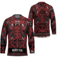 Aotearoa Iwi Ngati Toa Hockey Jersey Maori Wharenui House Tribal Pattern LT9 - Polynesian Pride