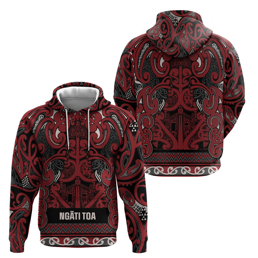 Aotearoa Iwi Ngati Toa Hoodie Maori Wharenui House Tribal Pattern LT9 - Polynesian Pride