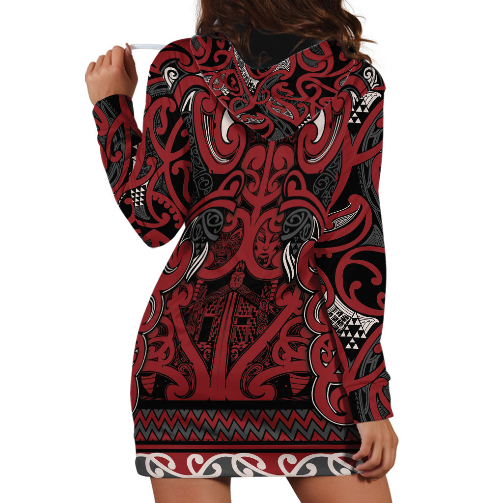 Aotearoa Iwi Ngati Toa Hoodie Dress Maori Wharenui House Tribal Pattern LT9 - Polynesian Pride