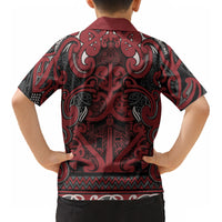 Aotearoa Iwi Ngati Toa Kid Hawaiian Shirt Maori Wharenui House Tribal Pattern LT9 - Polynesian Pride