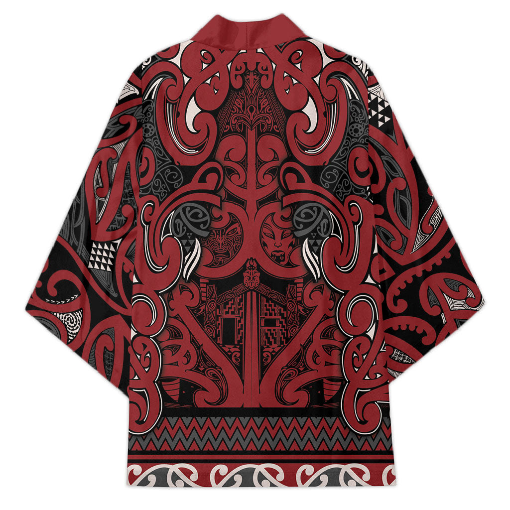 Aotearoa Iwi Ngati Toa Kimono Maori Wharenui House Tribal Pattern LT9 - Polynesian Pride