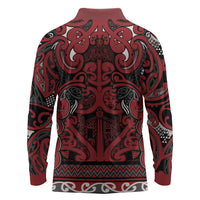 Aotearoa Iwi Ngati Toa Long Sleeve Polo Shirt Maori Wharenui House Tribal Pattern LT9 - Polynesian Pride