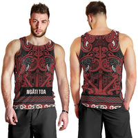 Aotearoa Iwi Ngati Toa Men Tank Top Maori Wharenui House Tribal Pattern LT9 - Polynesian Pride