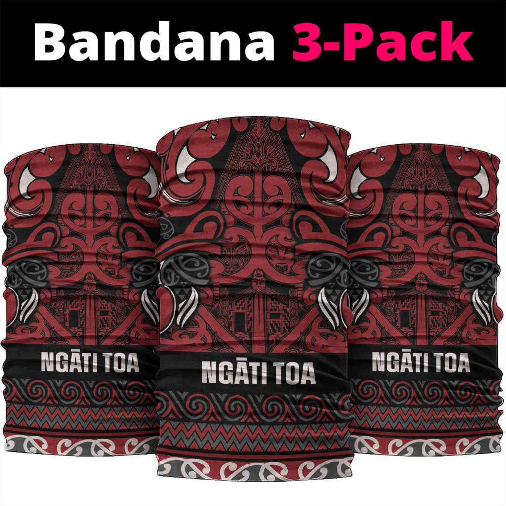 Aotearoa Iwi Ngati Toa Neck Gaiter Maori Wharenui House Tribal Pattern LT9 package One Size: 25*50cm Dark Red - Polynesian Pride