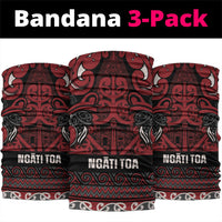 Aotearoa Iwi Ngati Toa Neck Gaiter Maori Wharenui House Tribal Pattern LT9 package One Size: 25*50cm Dark Red - Polynesian Pride