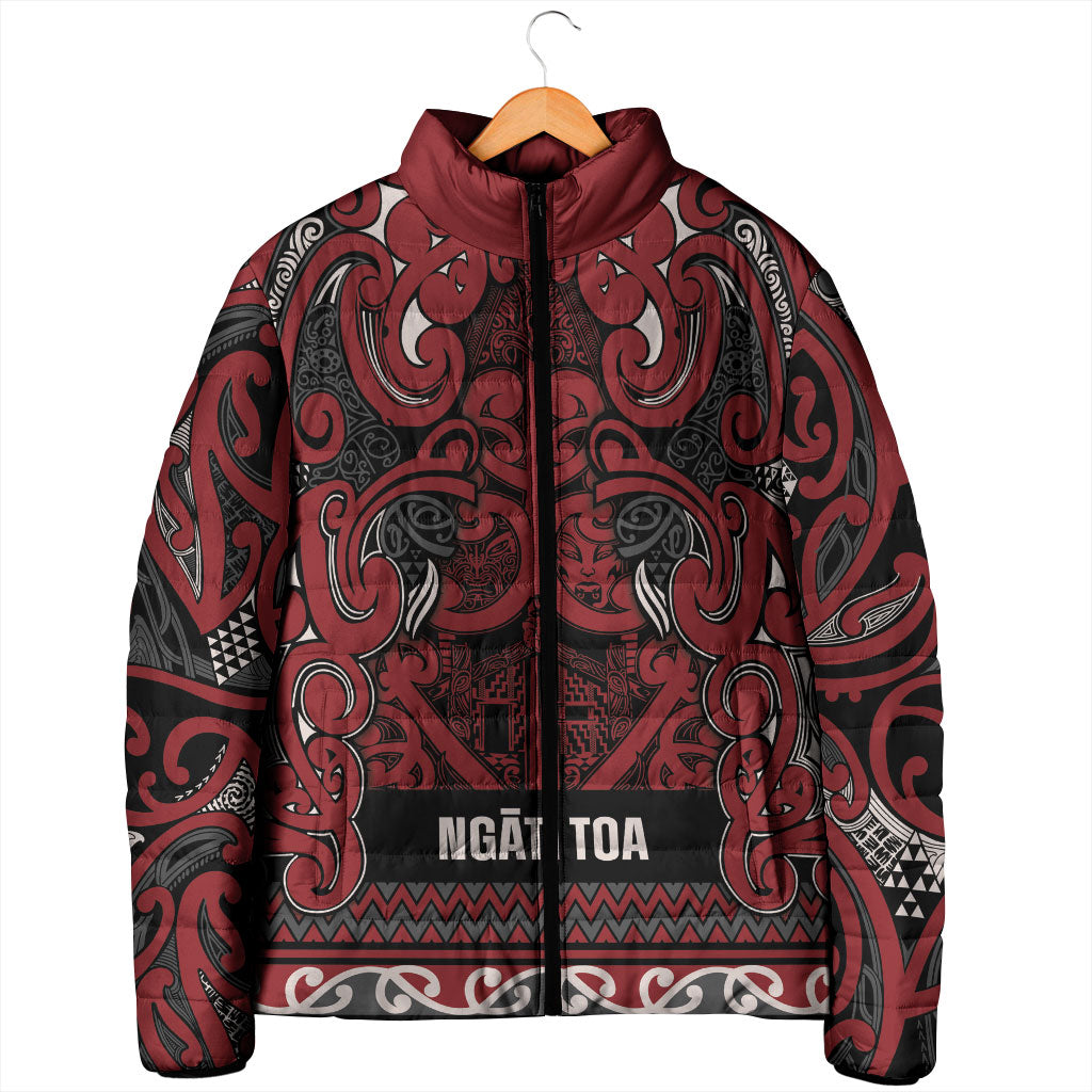 Aotearoa Iwi Ngati Toa Padded Jacket Maori Wharenui House Tribal Pattern LT9 - Polynesian Pride