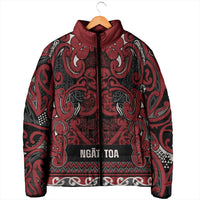 Aotearoa Iwi Ngati Toa Padded Jacket Maori Wharenui House Tribal Pattern LT9 - Polynesian Pride