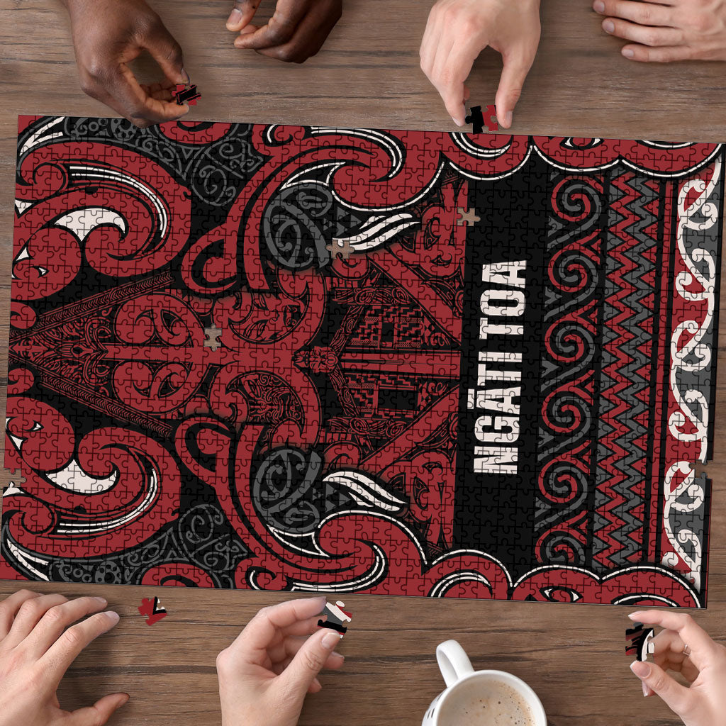 Aotearoa Iwi Ngati Toa Puzzle Maori Wharenui House Tribal Pattern LT9 - Polynesian Pride