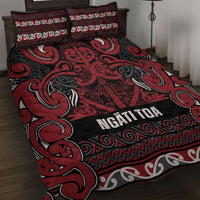 Aotearoa Iwi Ngati Toa Quilt Bed Set Maori Wharenui House Tribal Pattern LT9 Dark Red - Polynesian Pride