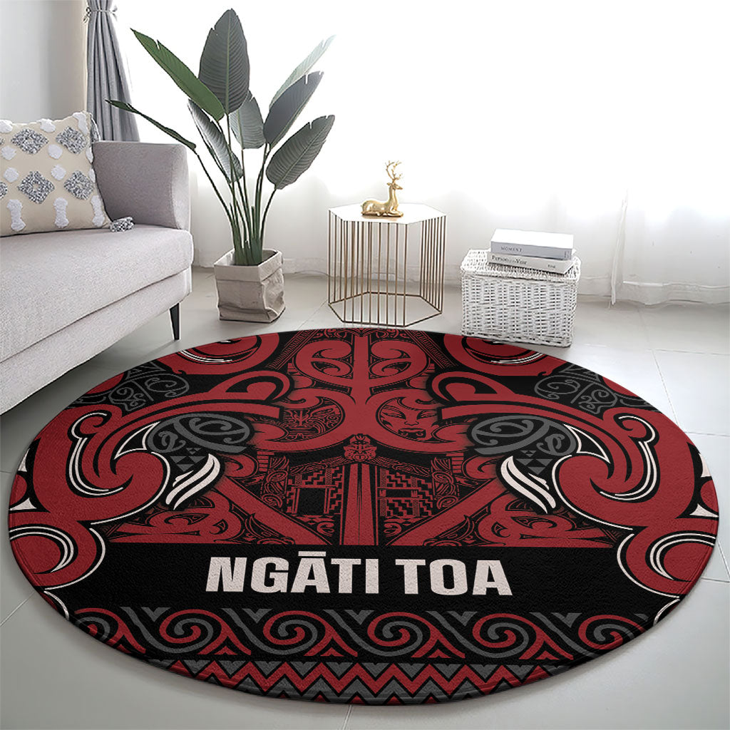 Aotearoa Iwi Ngati Toa Round Carpet Maori Wharenui House Tribal Pattern LT9 - Polynesian Pride