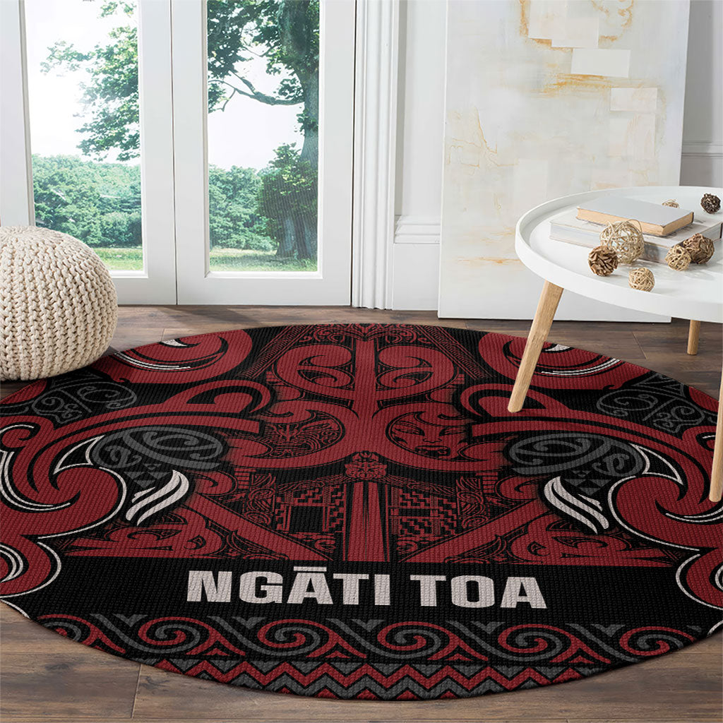 Aotearoa Iwi Ngati Toa Round Carpet Maori Wharenui House Tribal Pattern LT9 - Polynesian Pride