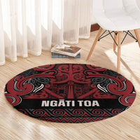 Aotearoa Iwi Ngati Toa Round Carpet Maori Wharenui House Tribal Pattern LT9 - Polynesian Pride
