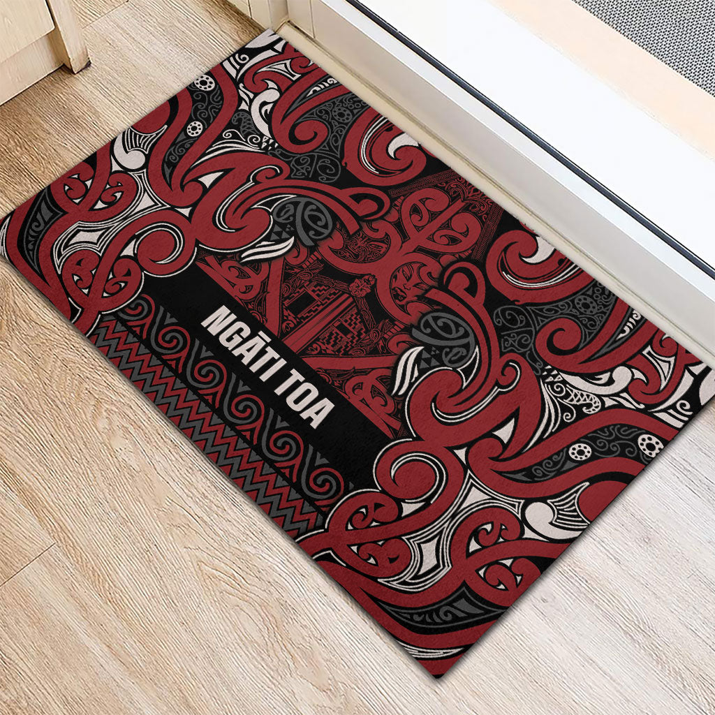 Aotearoa Iwi Ngati Toa Rubber Doormat Maori Wharenui House Tribal Pattern LT9 - Polynesian Pride