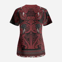 Aotearoa Iwi Ngati Toa Scrub Top Maori Wharenui House Tribal Pattern