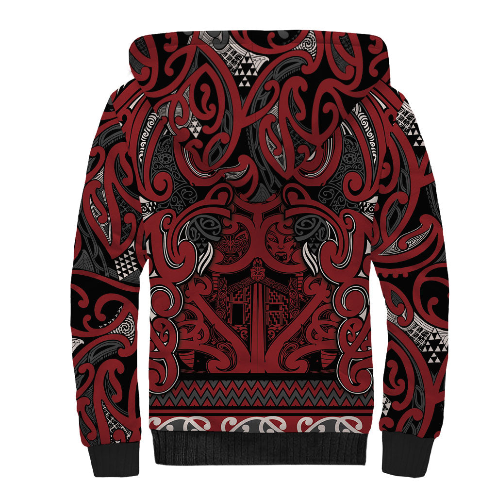 Aotearoa Iwi Ngati Toa Sherpa Hoodie Maori Wharenui House Tribal Pattern LT9 - Polynesian Pride