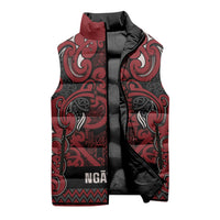 Aotearoa Iwi Ngati Toa Sleeveless Puffer Jacket Maori Wharenui House Tribal Pattern LT9 - Polynesian Pride