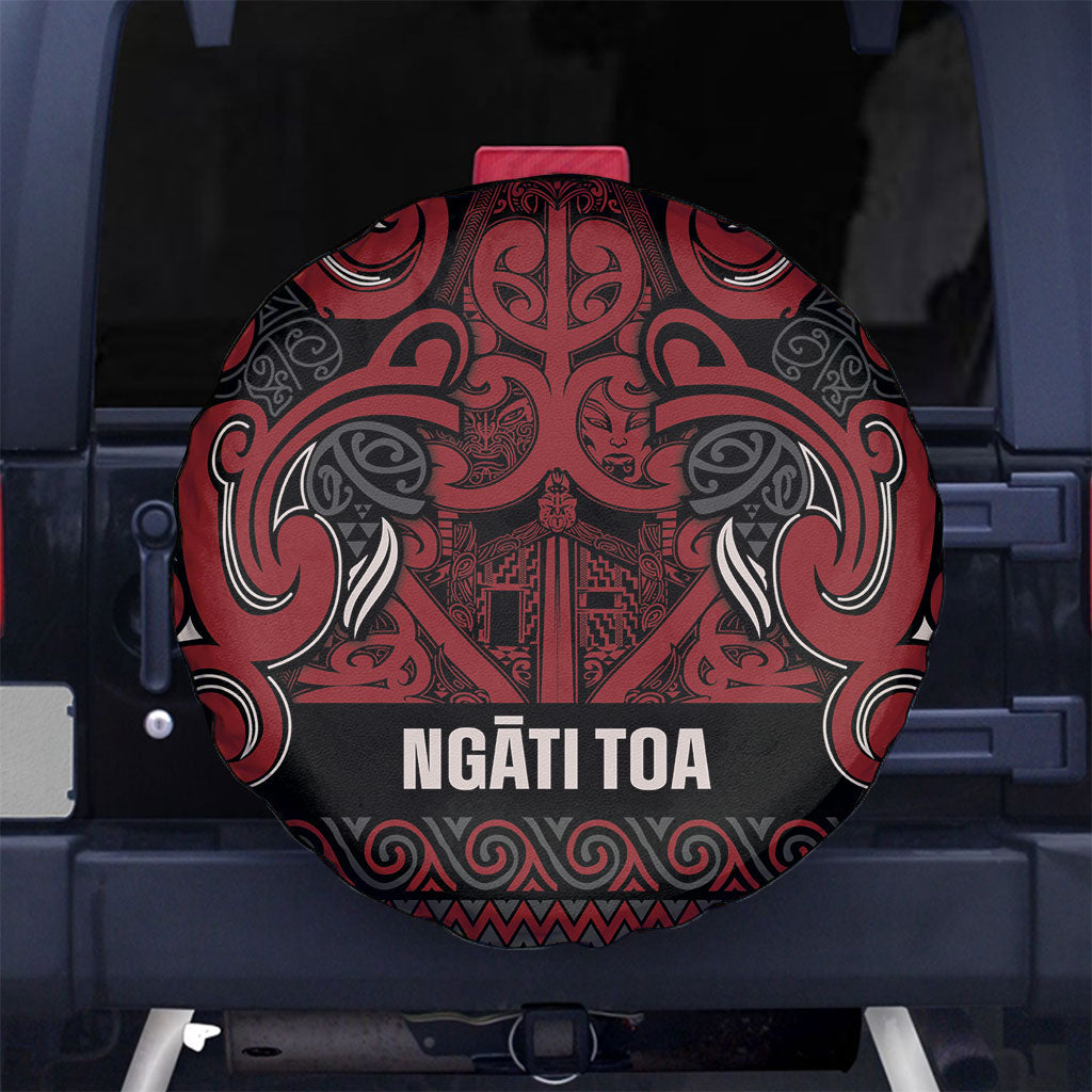 Aotearoa Iwi Ngati Toa Spare Tire Cover Maori Wharenui House Tribal Pattern LT9 No hole Dark Red - Polynesian Pride