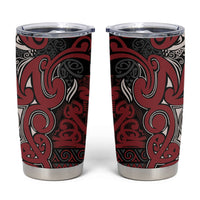 Aotearoa Iwi Ngati Toa Tumbler Cup Maori Wharenui House Tribal Pattern LT9 Dark Red - Polynesian Pride