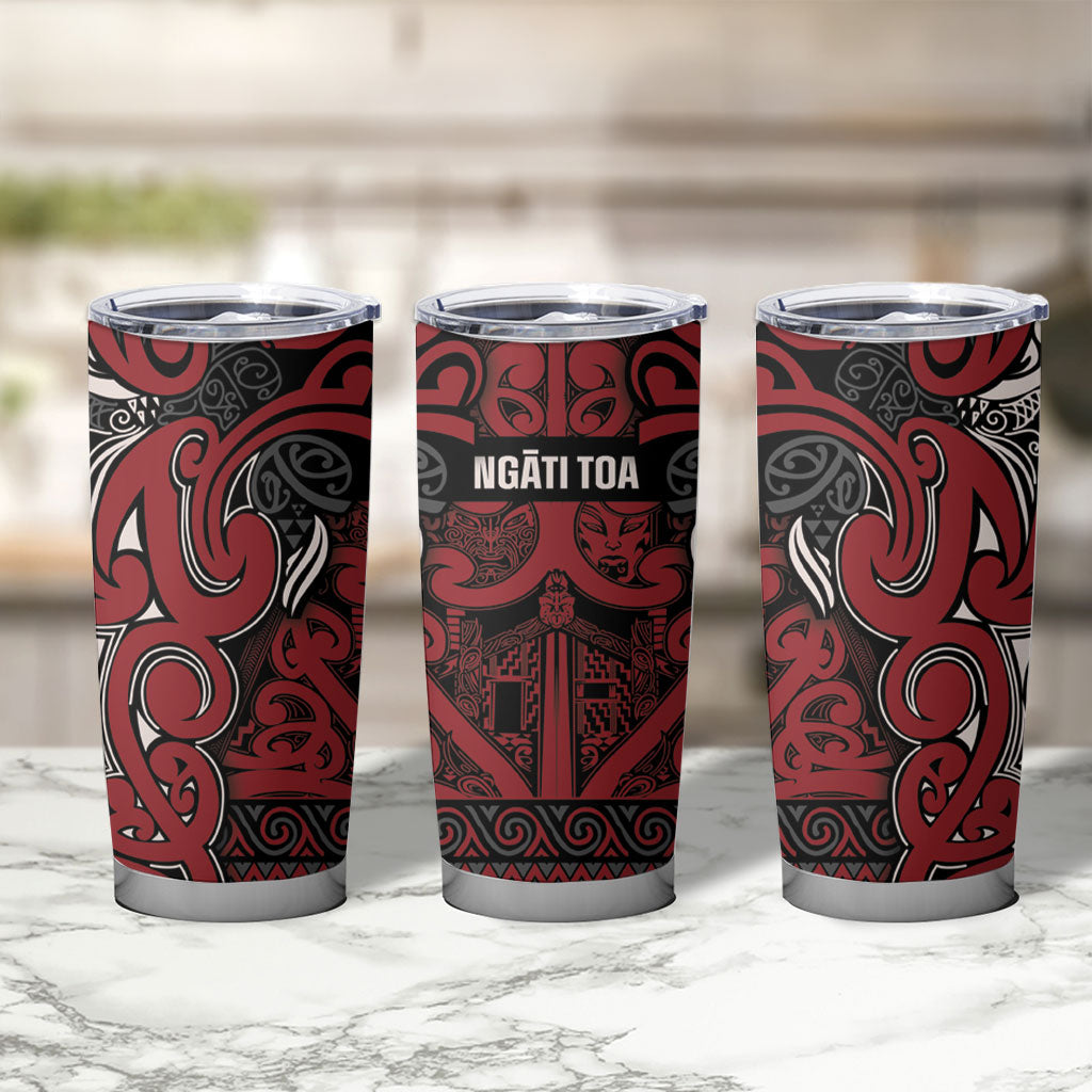 Aotearoa Iwi Ngati Toa Tumbler Cup Maori Wharenui House Tribal Pattern LT9 - Polynesian Pride