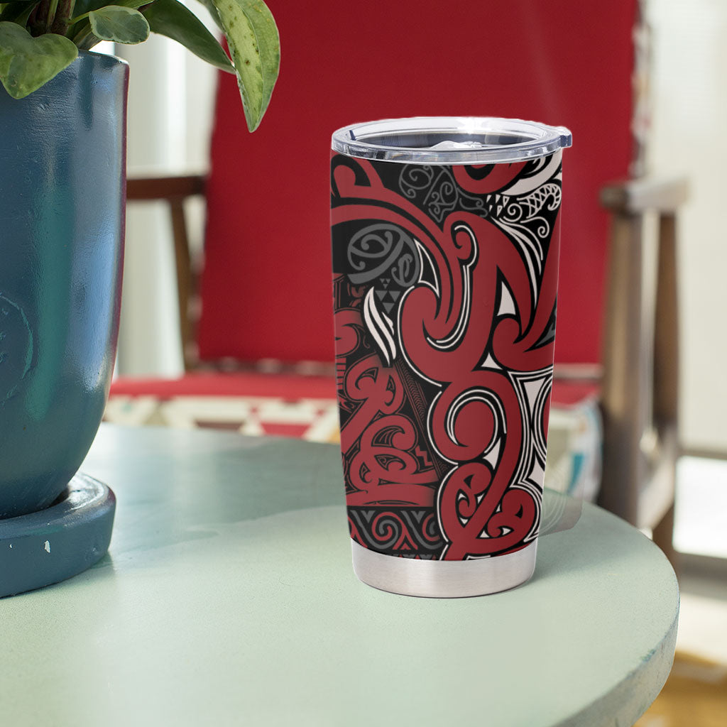 Aotearoa Iwi Ngati Toa Tumbler Cup Maori Wharenui House Tribal Pattern LT9 - Polynesian Pride