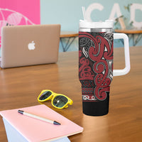 Aotearoa Iwi Ngati Toa Tumbler With Handle Maori Wharenui House Tribal Pattern LT9 - Polynesian Pride