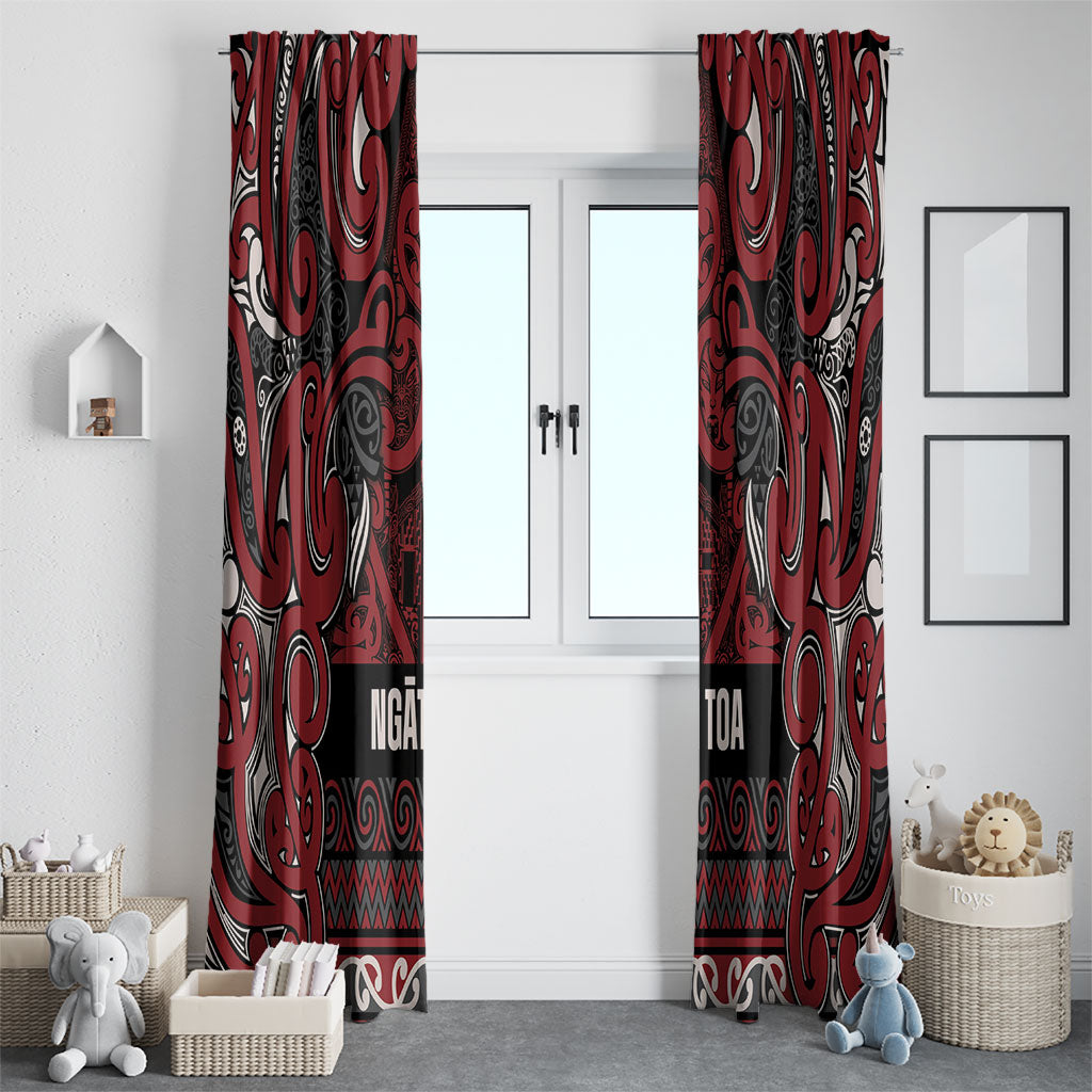Aotearoa Iwi Ngati Toa Window Curtain Maori Wharenui House Tribal Pattern LT9 - Polynesian Pride